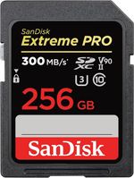 SanDisk Extreme PRO 256GB SDXC Memory Card up to 300MB/s, UHS-II Class 10 V90 U3