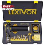 LEXIVON Butane Torch Portable Soldering Station Kit with 12-Piece set, Silver
