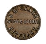 Rare 19th c. Belfast Edward St. farthing token B McGlade Wine Spirits W# 5490 R