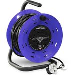 4 Way 15m to 50m Cable Extension Reel Mains Lead Socket Heavy Duty Electrical