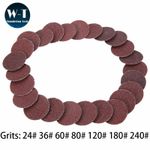 25/50PCS Aluminium Oxide Sanding Discs Pad 24/36/60/80/120/180/240 Grit