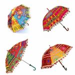 10 Pc Lot Indian Women Sun Shade Umbrella Wedding Mehndi Decoration Home