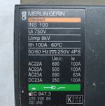 Merlin Gerin Interpact INS 100 Load Break Switch 4 Pole 100A 250V On/Off