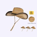 Sunscreen Straw Hat Western Cowboy Hat Wide Brim Fisherman Hat for Women Men