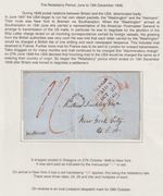 1848 27 OCT GLASGOW TINY LATE FEE 'L' WRAPPER RETALIATORY RATE PERIOD TO NY USA