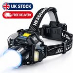 Most Powerful 99000000LM LED Zoomable Headlamp Rechargeable Head Torch UK