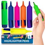 6-144 Assorted Highlighter Pens Set Pack Fluorescent Bright Colour Marker School