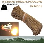 Paracord 10 STRAND Military Grade Survival Rope Fire Lighting Cord Lanyard Brown