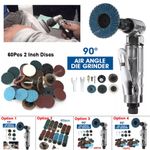 90 Degree Air Angle Die Grinder / 2inch Quick Change Discs Polishing Tool Kit UK