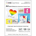 110gsm A4 Dye Sublimation Paper 100 sheets Ideal for Mugs T-shirts iPhone Cases