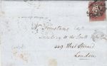GB QV 1d red imperforate cover with contents Liverpool to London 1848