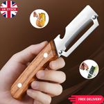 Premium Vegetable Peeler with Wooden Handle and Bottle Opener 2 in 1 Tool UK