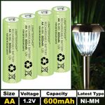 AA Rechargeable Solar Light Batteries 1.2v 600mAh AA NiMH - Replaces old NiCd
