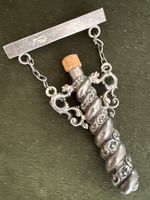 Antique 1888 Chester Sterling Silver Perfume Bottle Pin Brooch Levi & Salaman