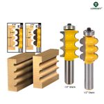 1/2in Shank Furniture Molding Trim Router Bits Set Triple Flute Bead Column Face