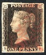 QV NICE USED 1D  BLACK 4 MARGINS PLATE 5.