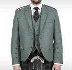 Lovat Green Crial Argyle kilt jacket and waistcoat wedding highland kilt jacket