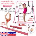 Pink Gymnastics Bars Horizontal Training Gym Home Bar / Foldable Balance Beam UK