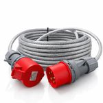32A 16A 3 Phase Extension Lead 4 Pin 5 Pin - SY ARMOURED CABLE - Heavy Duty 415V
