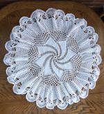 Hand crochet White baby shawl 45” NEW