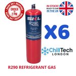 6x R290 Refrigerant Gas 430g Propane For Fridges & Freezers TEFCOLD Polar Gram T