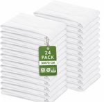 24pc Flour Sack Towels Cotton Tea Towels Absorbent Kitchen Dish Cloths White