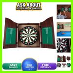 Trademark Poker 15-DG910 Dart Board Cabinet Set 18-inch Board 6 Steel-Tip Darts