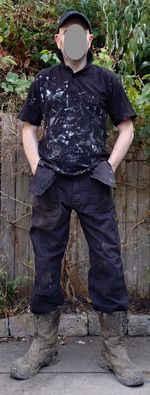 mens Black WORKWEAR polo shirt Medium 40" chest painter decorator