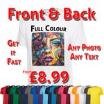 Personalised Childs T Shirt Any Image and Text Custom Photo Printed Party Event