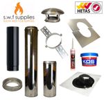 Shed Summerhouse Woodburner Flue Kit Twin Wall For Multifuel Stove Chimney 5"6"