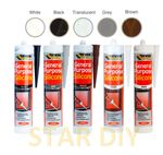 General Purpose Silicone C3 Cartridge 280ml Sealant Clear White Brown Black Grey