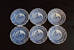 Set of 6 antique breakfast plates, Petrus Regout dessert plates 