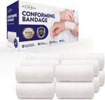 JFA Medical Conforming Bandage, Gauze Bandage Roll 7.5Cm X 4M - Pack of 12