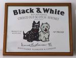 Vintage Black & White Scotch Whisky Advertising Mirror Pub Bar Sign 55x45cm