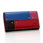 Girls Women Long Clutch Wallet RFID BLOCKING Multicolour Real Leather Purse M05
