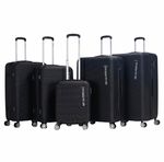 EZZYROL Black Hard Shell 6-Piece Spinner (4 Wheels) Luggage Set, Telescopic