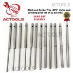 Black & Decker Valve Seat Grinding  12 Pcs  pilot Top .375"(5mm to 11/32"mm ) UK