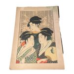 Vintage Japanese UTAMARO Print: 3 Modern Beauties Paper Ephemera DH 