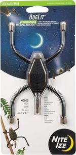 BugLit LED Micro Light Torch USB Rechargeable, Flexible, Clip-On, Coyote/Black