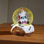 9cm Christmas Santa Snow Globe Light Up LED Battery Xmas Table Decor Ornament