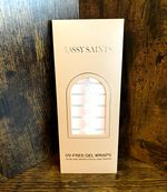 Sassy Saints UV-Free Gel Wraps Pink/White French Nail Art Strips