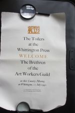 Whittington Press: poster: Art Workers Guild meeting, dec. Hellmuth Weissenborn