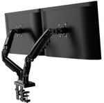 Invision 19"-32" Screens Dual Arm Monitor Mount Desk Stand Bracket with Clamp