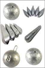 Sea Fishing Weights Lead, Plain Bomb Sinkers In Various Shapes . All Sizes