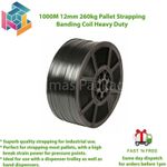 Hand Pallet Strapping Banding Black Polypropylene Coil 1000m 12mm 260kg Brake