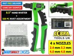 HEAVY DUTY POP RIVET RIVETING GUN HAND RIVETER TOOL 320 RIVETS ASSORTMENT 23-56