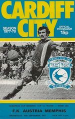 Cardiff City v Austria Memphis European Cup Winners Cup 14th Sept 1977