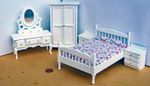 Dolls House Wooden Bedroom Set 5 Piece White Painted 1:12 Scale 1171 tumdee