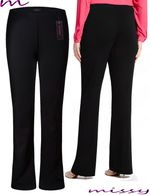 NEW LADIES PACK OF 2 BOOTLEG STRETCH FINALLY RIBBED TROUSERS BLACK SIZE 8-24 