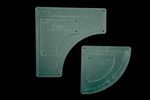 Acrylic drunkards path template with 1/4" seam allowance - from 3"